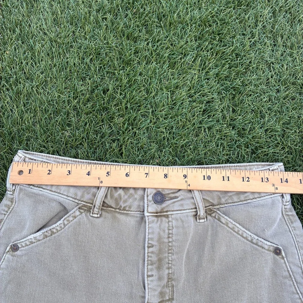 Pilcro Anthropologie 28x26 Distressed Barrel Leg Carpenter Jeans Bow Boyfriend